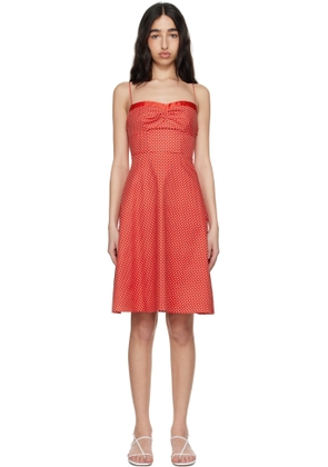 GUIZIO Red Margaux Midi Dress