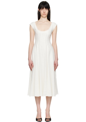 GUIZIO White Leila Midi Dress