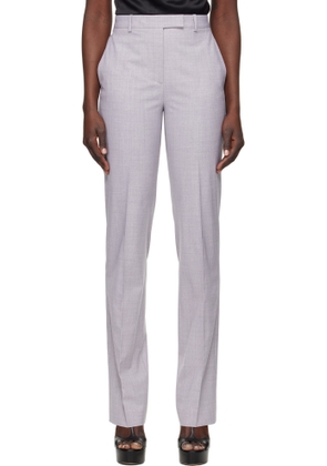 Versace Gray Mélange Straight-Leg Trousers