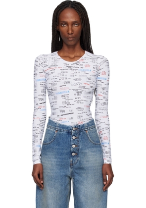 MM6 Maison Margiela White & Black Scoop Neck Bodysuit