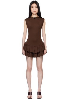 Belle Anna Brown Ballerina Minidress