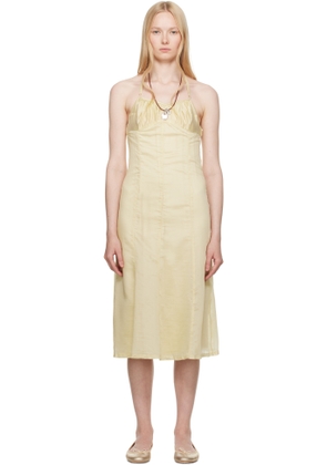 Belle Anna Yellow Flore Midi Dress