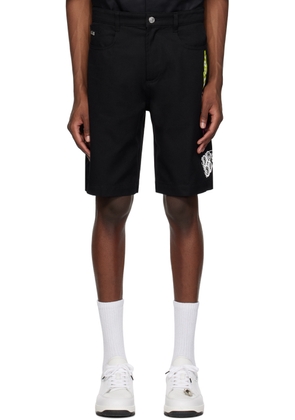 GCDS Black Embroidered Shorts