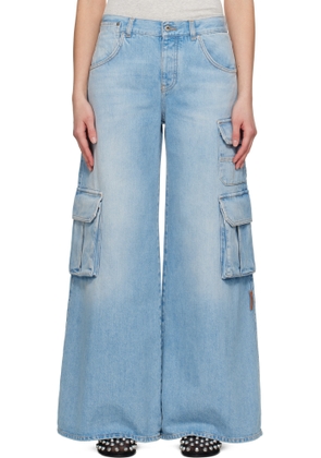 Off-White Blue Wide-Leg Denim Jeans