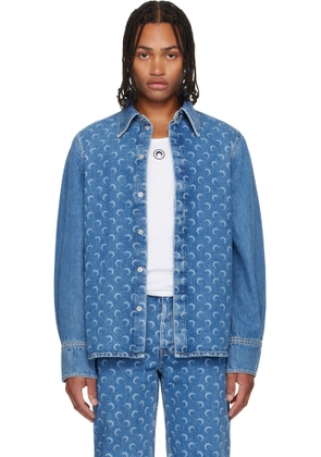 Marine Serre Blue Moon Laser Denim Shirt