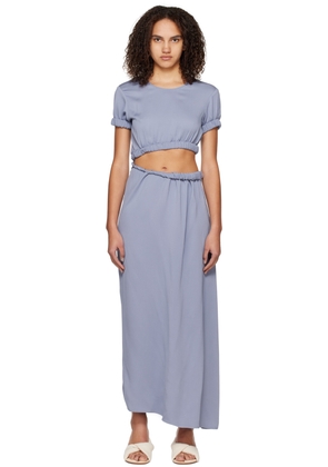 Christopher Esber Blue Roll Sleeve Tee Maxi Dress