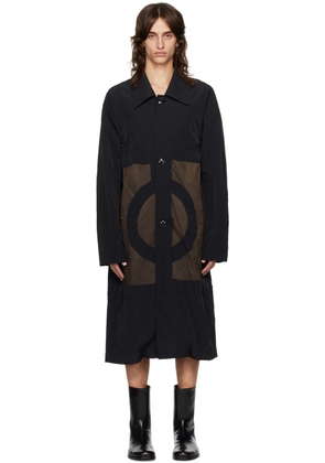 Edward Cuming Black Wet Collage Coat