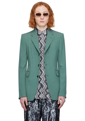 Dries Van Noten Blue Three-Button Blazer