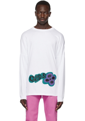 GCDS White Checkerboard Long Sleeve T-Shirt