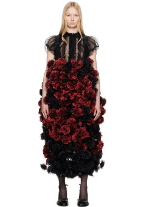 Noir Kei Ninomiya Red & Black Floral Maxi Skirt