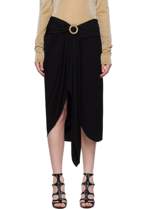 Lanvin Black Mélodie Wrap Midi Skirt
