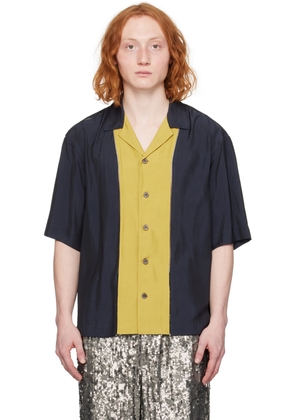 Dries Van Noten Black & Yellow Paneled Shirt