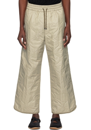 Dries Van Noten Beige Padded Trousers