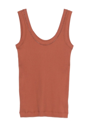 Brunello Cucinelli ribbed tank top - Orange