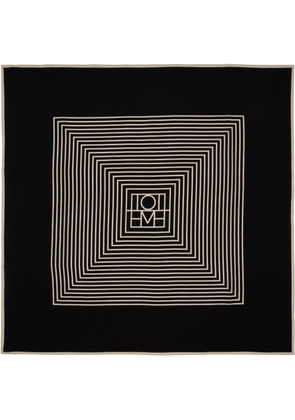 TOTEME Black & Beige Centered Monogram Silk Scarf