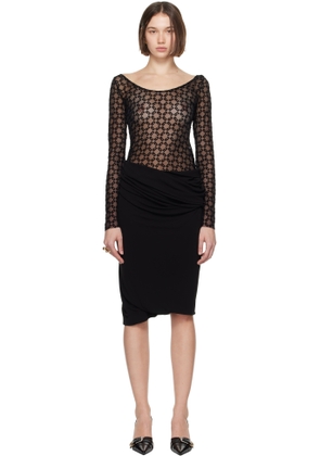 Givenchy Black Fluid Drape Midi Dress