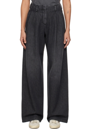 Golden Goose Gray Cotton Pleated Jeans
