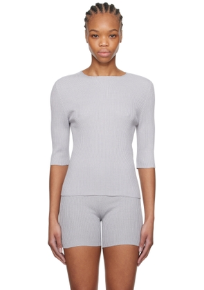 Rier Gray Shortsleeves Silk T-shirt