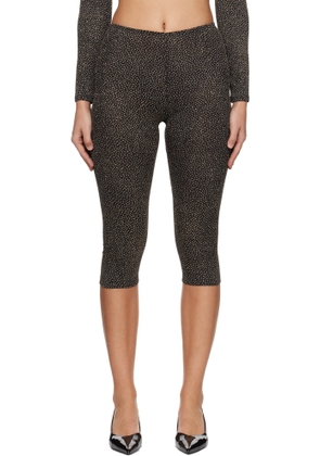 Beaufille Black & Gold Cassia Capri Leggings