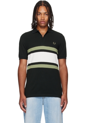 Fred Perry Black Panelled Polo