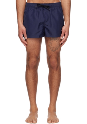 Versace Underwear Navy Embroidered Medusa Swim Shorts
