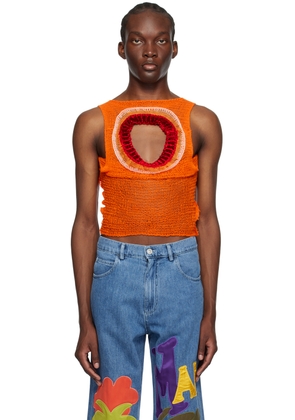 Marni Orange Cutout Tank Top