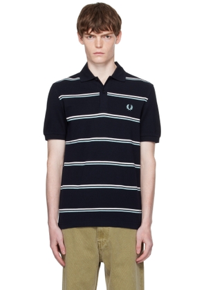 Fred Perry Navy Striped Polo