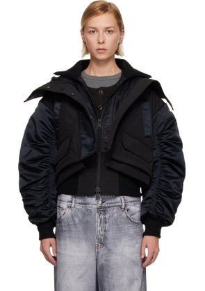 Canada Goose Black 'Tonal Label' Claremont Down Bomber Jacket