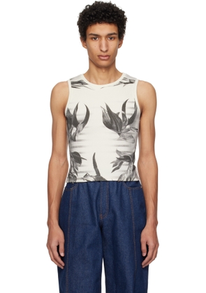 Jean Paul Gaultier Off-White Flower Body Morphing Mariniere Tank Top