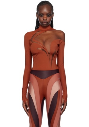 Mugler Tan Swirly Bodysuit