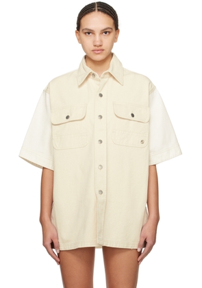 Stella McCartney Beige & White Workwear Denim Shirt