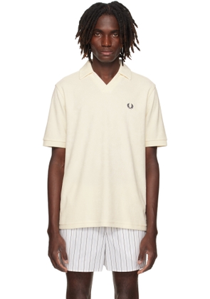 Fred Perry Off-White Open Collar Towelling Polo