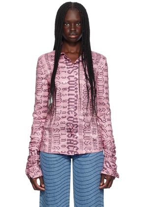 Versace Jeans Couture Pink Cutout Shirt