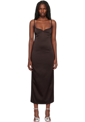 Paris Georgia Brown 09 Heart Midi Dress