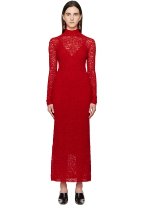 Gabriela Hearst Red Lethe Pointelle Knit Maxi Dress