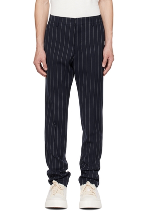 AMI Paris Navy Cigarette Fit Trousers