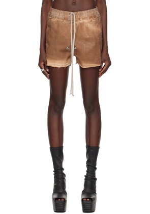 Rick Owens Brown Gabe Denim Shorts