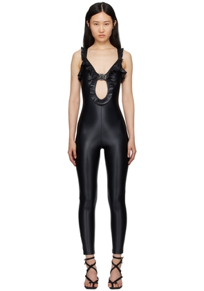 Versace Jeans Couture Black V-Emblem Jumpsuit