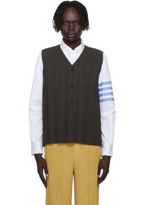 HOMME PLISSÉ ISSEY MIYAKE Brown Edge Ensemble Vest
