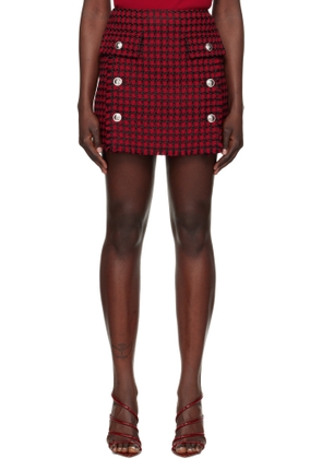 Versace Red & Black Tweed Miniskirt