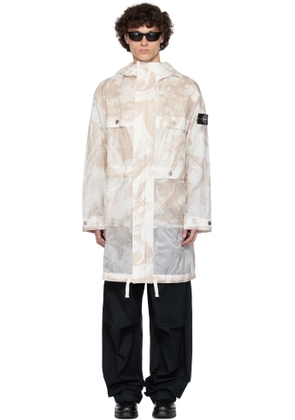 Stone Island Beige UV-Reactive Scan Camo Ripstop Parka