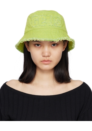GCDS Green Distressed Bucket Hat