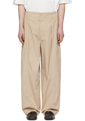 LEMAIRE Beige Maxi Pleated Trousers
