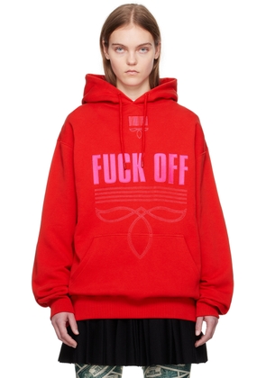 VTMNTS Red Embroidered Hoodie