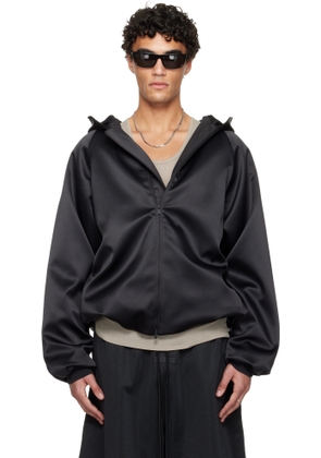 Fear of God ESSENTIALS Black Holiday Hooded Bomber Jacket