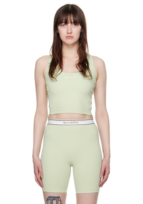 Sporty & Rich Green Runner Script Tank Top