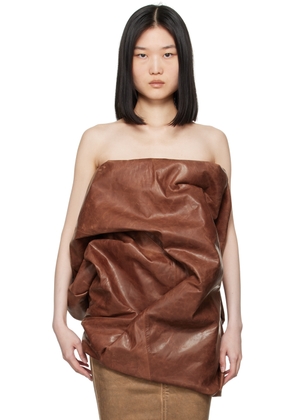 Rick Owens Brown Lido Hun Leather Camisole