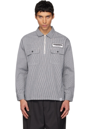 Neighborhood Navy & White Classic Work Pullover LS Shirt