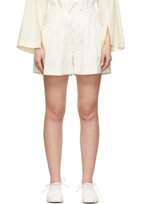 Renli Su Off-White Embroidered Shorts