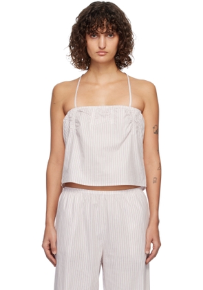 Deiji Studios White & Pink Tube Top